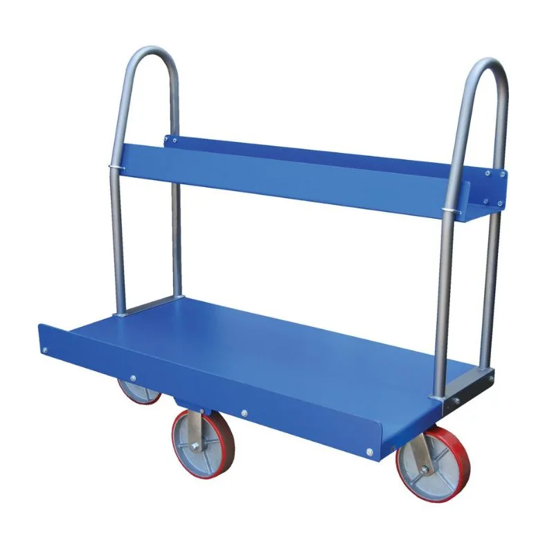 Vestil PRCT-T-3060-PU Steel Panel Truck with Storage Tray and Poly On Steel Wheels