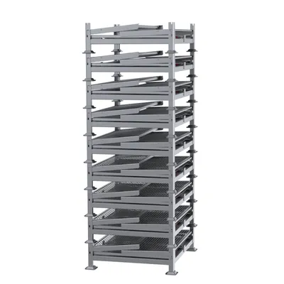 Premier Collapsible Solid Wall Wire Mesh Container Collapsed Stacked