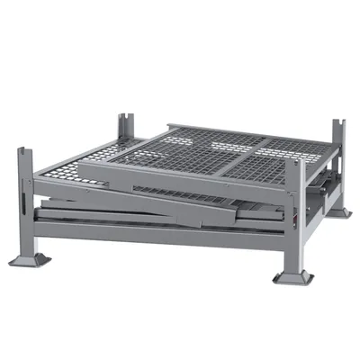 Premier Collapsible Drop Gate Wire Mesh Container Collapsed