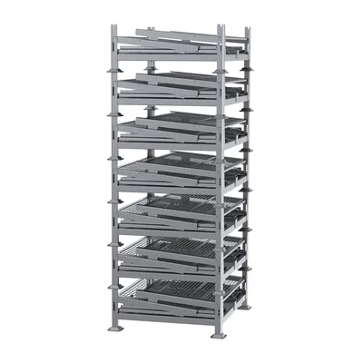 Premier Collapsible Drop Gate Wire Mesh Container Collapsed Stacked