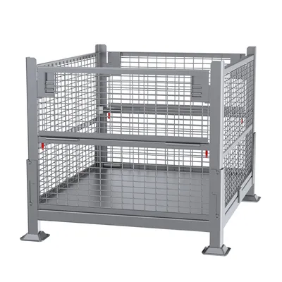 Collapsible Drop Gate Wire Mesh Container