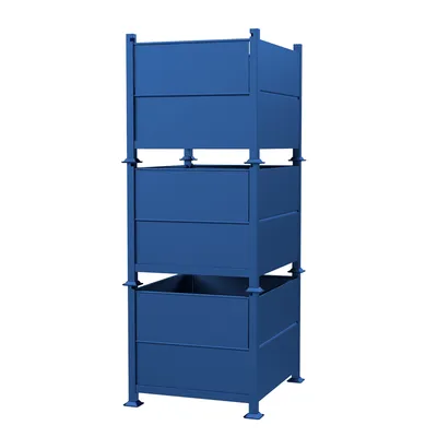 Premier Rigid Drop Gate Solid Wall Container Stacked