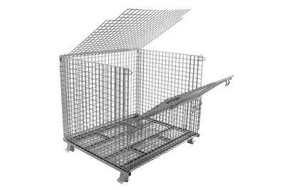 Premier Handling Solutions IHW-5-404842 collapsible wire container shown from an alternate angle