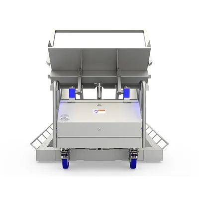 Premier Handling Stainless Steel Wide Bin Tipper Back