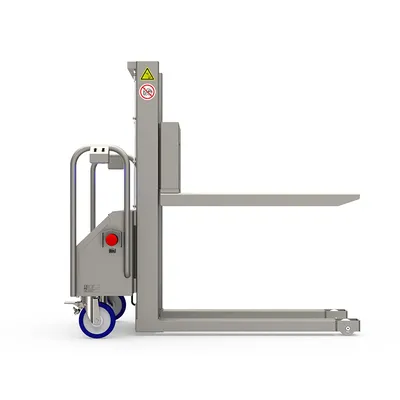 Premier Handling Stainless Steel Pallet Lifter & Stacker Side