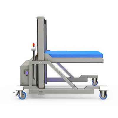 Premier Handling Stainless Steel Wide Pallet Lifter & Stacker Side