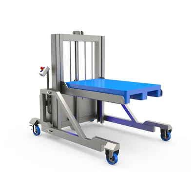 Stainless Steel Wide Pallet Lifter & Stacker