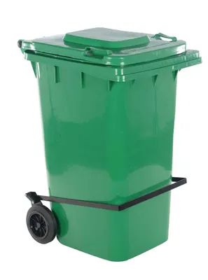 TH-64-GRN-FL GREEN POLY TRASH CAN 64 GAL W/ LID LIFT