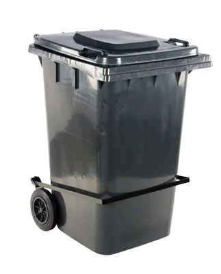 TH-95-GY-FL GRAY POLY TRASH CAN 95 GAL W/ LID LIFT