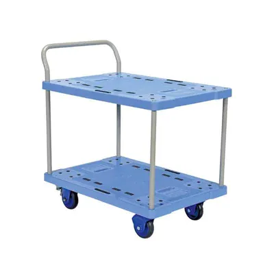 Vestil TRP-2334-2-FB Plastic Truck Double Deck with Floor Brake