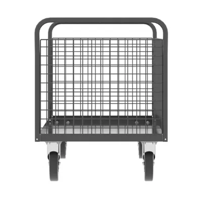 Valley Craft Gray 3-Sided Cage Cart 60x30x37 1,600 lbs. Short Side View