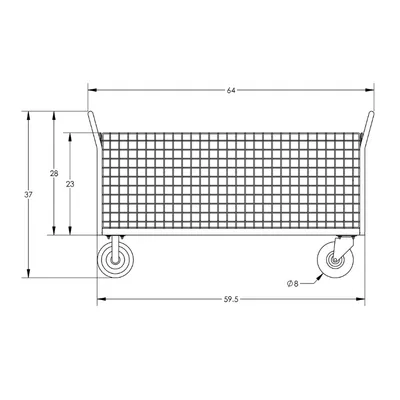 Valley Craft Red 3-Sided Cage Cart 60x30x37 1,600 lbs. BP