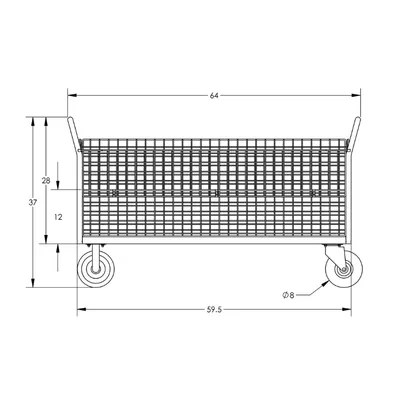 Cage Cart F80119VCRD, 1,600 lb. Capacity
