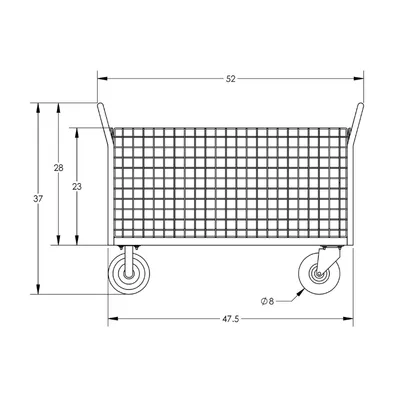 Cage Cart F80125VCGY, 1,600 lb. Capacity