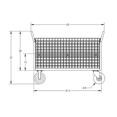 Cage Cart F80126VCBL, 1,600 lb. Capacity