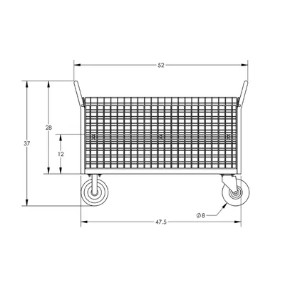 Valley Craft Gray 4-Sided Cage Cart 48x24x37 1,600 lbs. BP