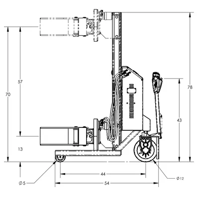 Drum Lift & Rotator Fully Powered F80144A7, 1,000 lb. Capacity