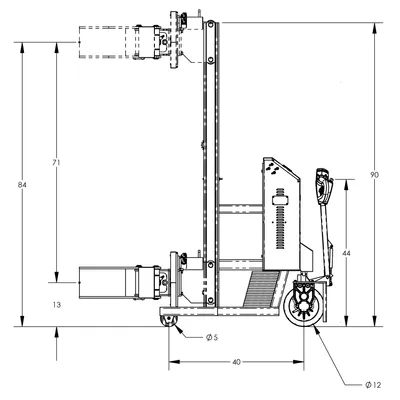 Drum Lift & Rotator Fully Powered F80145A8, 1,000 lb. Capacity