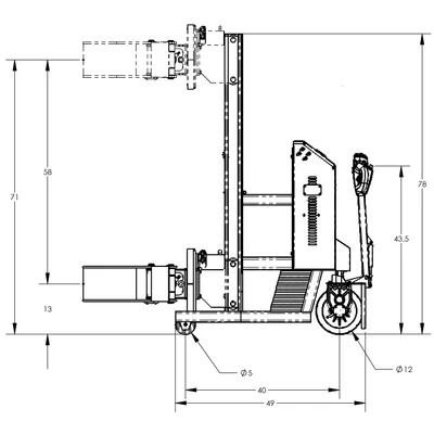 Drum Lift & Rotator Fully Powered F80146A9, 1,000 lb. Capacity
