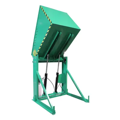 Valley Craft Green Box Dumper, 460V 6,000 lb., 72 Dump Height, 51 x 48 Chute Rear Corner View