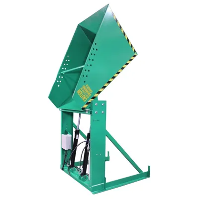 Valley Craft Green Box Dumper, 460V 6,000 lb., 72 Dump Height, 36 x 36 Chute Side View