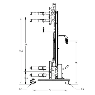 Drum Lift & Rotator F88563B9, 800 lb. Capacity