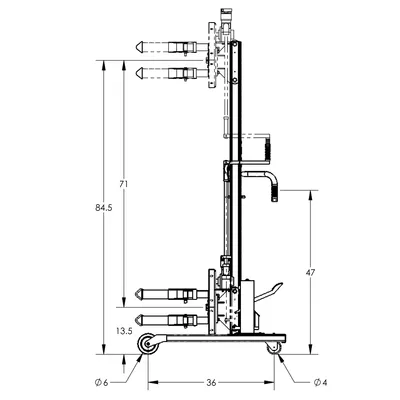 Drum Lift & Rotator F88564B8, 800 lb. Capacity