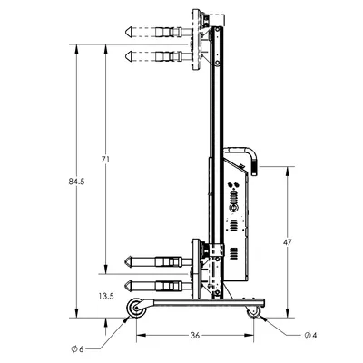 Drum Lift & Rotator Semi-Powered F88566C6, 800 lb. Capacity