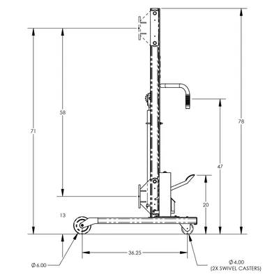 Lift & Stacker Manual Lift/Drive F88567B5, 800 lb. Capacity