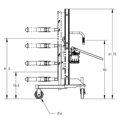 Drum Industrial Lift & Transporter F88577B3, 800 lb. Capacity