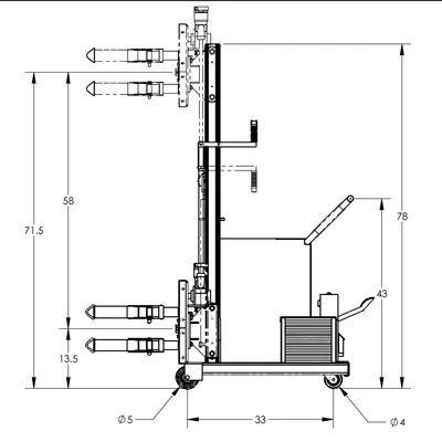 Drum Lift & Rotator F88580B8, 800 lb. Capacity