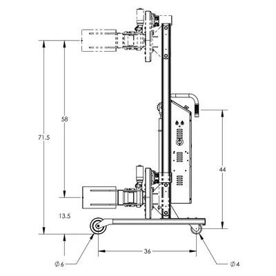Drum Lift & Rotator Semi-Powered F88585C3, 800 lb. Capacity