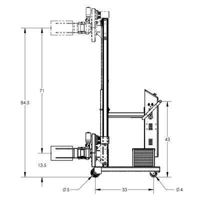 Drum Lift & Rotator Semi-Powered F88588C0, 800 lb. Capacity