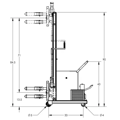 Drum Lift & Rotator Semi-Powered F88589B9, 800 lb. Capacity