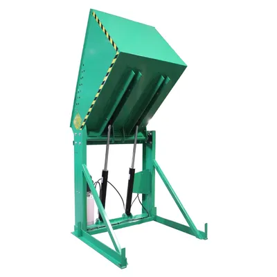 Valley Craft Green Box Dumper, 230V 6,000 lb. 48 Dump Height, 51 x 48 Chute Rear Side View