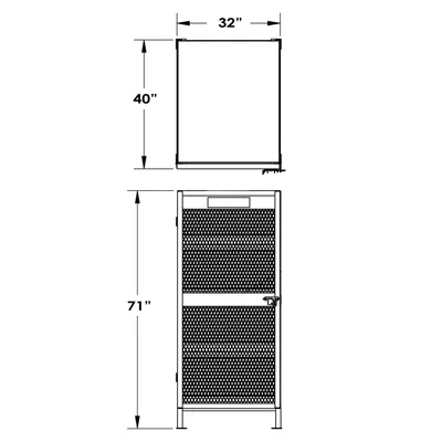 Gas Cylinder Cabinet F89046, 32"x40"x71"