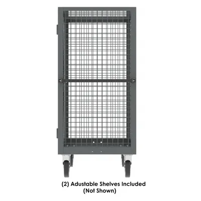 Valley Craft Gray Security Cart (2) Adjustable Shelf 60x30x66 2,000 lbs. Side View