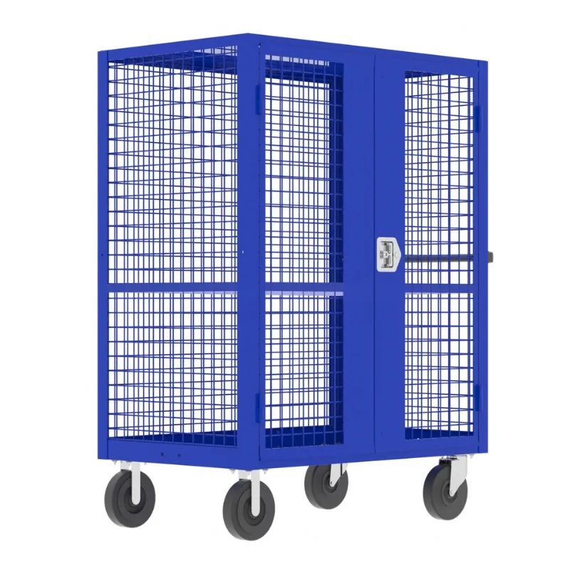 Valley Craft Blue Security Cart (1) Adjustable Shelf 60x30x66 2,000 lbs. Front View