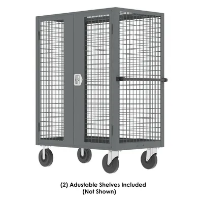 Valley Craft Gray Security Cart (2) Adjustable Shelf 48x30x66 2,000 lbs. Front View #3