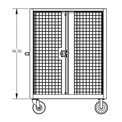 Valley Craft Red Security Cart (2) Adjustable Shelf 48x30x66 2,000 lbs. BP