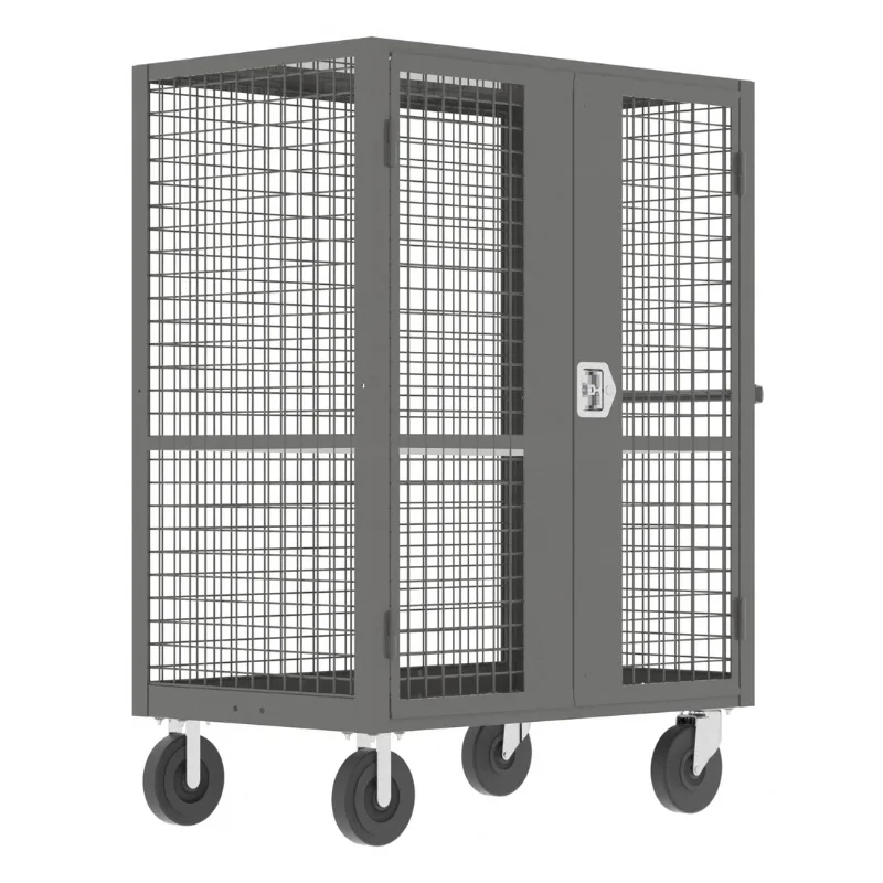 Valley Craft Gray Security Cart (1) Adjustable Shelf 48x30x66 2,000 lbs. Front View