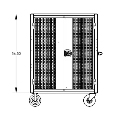 Valley Craft Blue Security Cart (1) Adjustable Shelf 48x24x66 2,000 lbs. BP