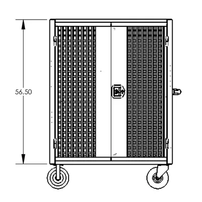 Valley Craft Gray Security Cart (1) Adjustable Shelf 48x24x66 2,000 lbs. BP