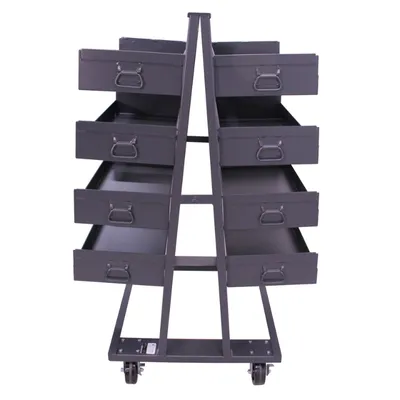 Valley Craft Heavy Duty A-Frame Cart (12) Trays With Lip 38x30x63 2,500 lbs. Both Sides