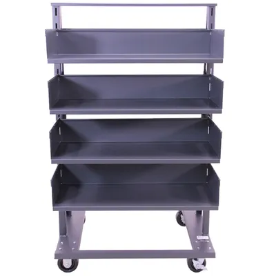 Valley Craft Heavy Duty A-Frame Cart (4) Large Trays 38x25x63 2,500 lbs. Front 2