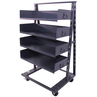 Valley Craft Heavy Duty A-Frame Cart (4) Large Trays 38x25x63 2,500 lbs. Front Side