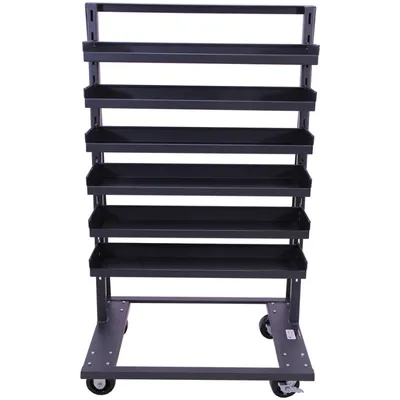 Valley Craft Heavy Duty A-Frame Cart (6) Trays With Lip 38x25x63 2,500 lbs. Front 2