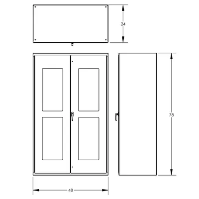 Clear-View Cabinet F89075, 48"x24"x78"