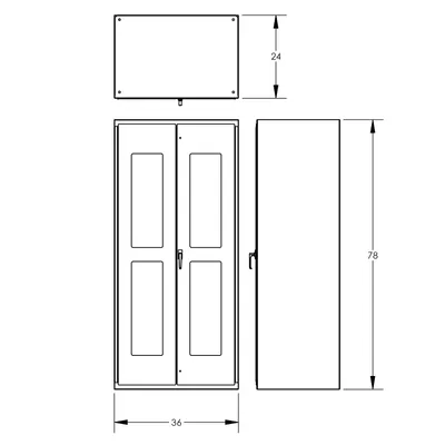 Clear-View Cabinet F89079, 36"x24"x78"