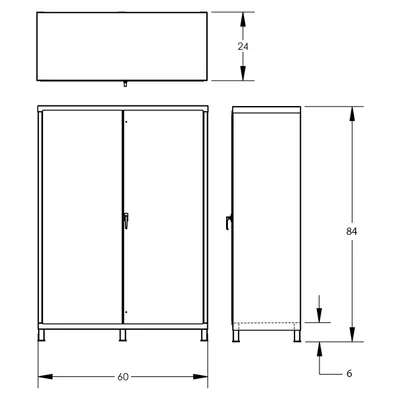 Shelf Cabinet F89116, 60"x24"x84"